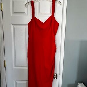 Cider Bold Red Midi Dress